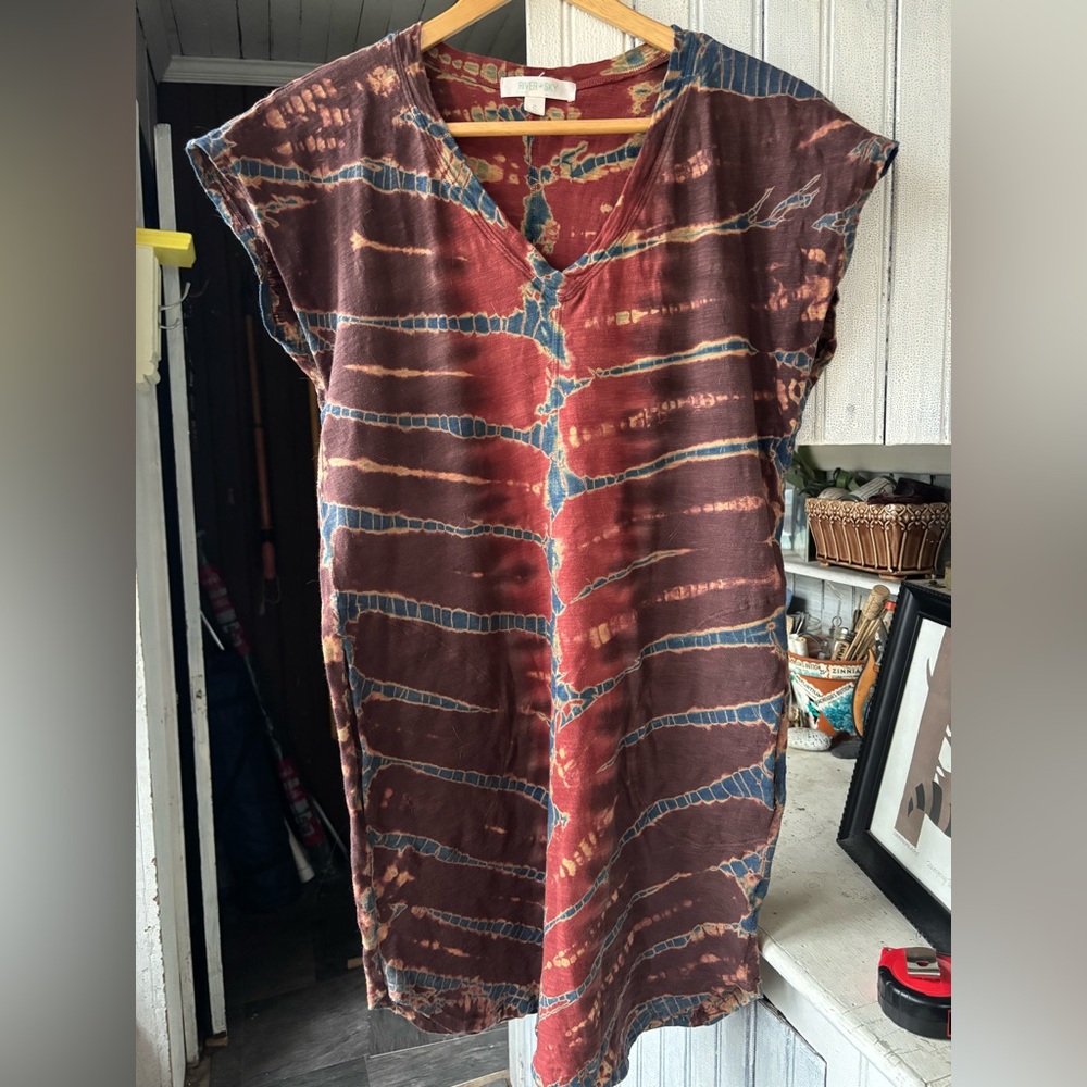 River + Sky Excursion tie dye t-shirt dress S